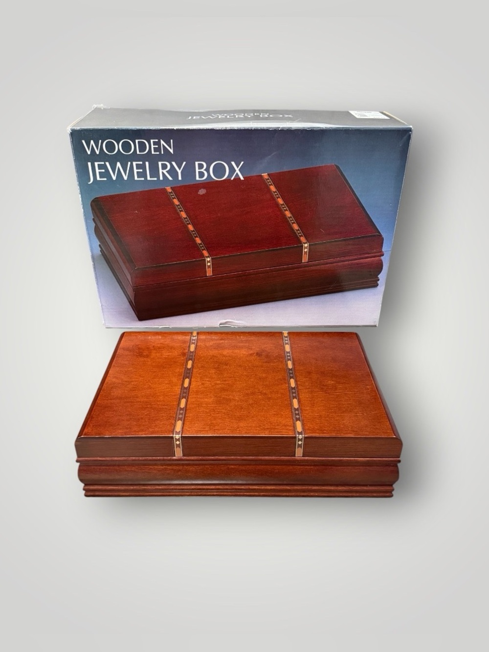 Montgomery Ward Men’s Cherry Wood Wooden Jewelry Box